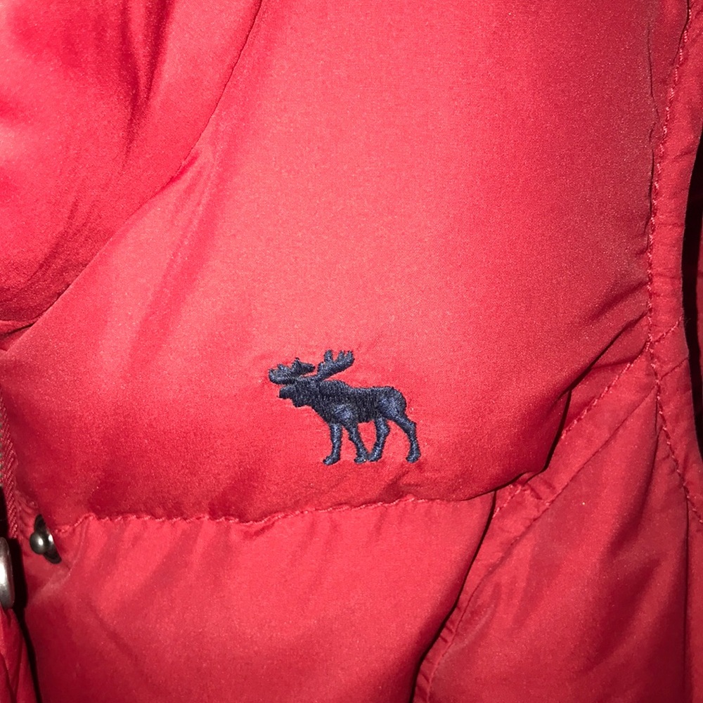 red Abercrombie puffer vest